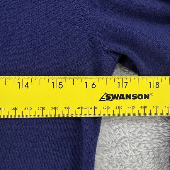 J McLaughlin Top Women S Blue Knit Lightweight Cashmere Blend V-Neck 3/4 Sleeve - Picture 12 of 13